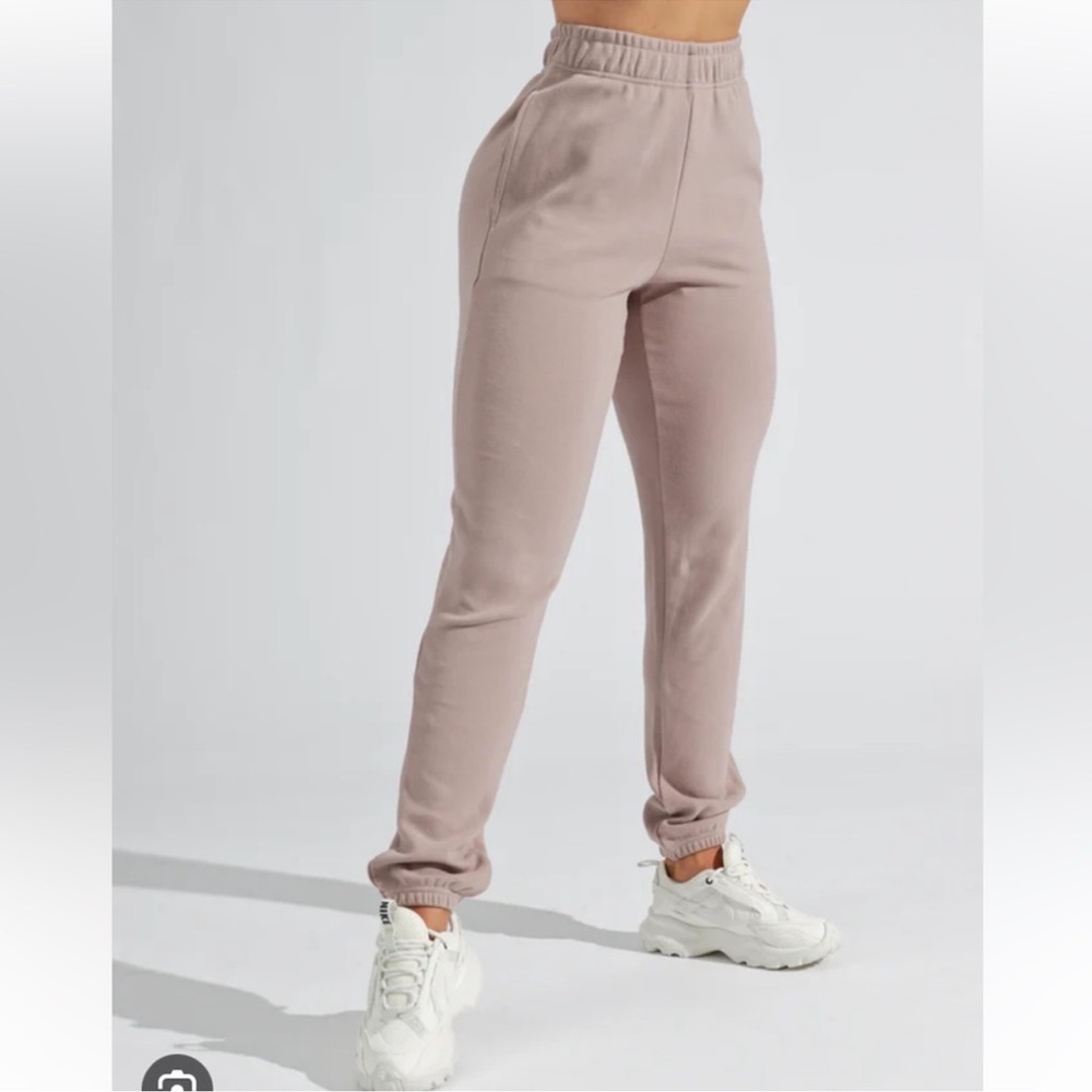 BuffBunny Cloud Joggers in Taupe 95% Cotton - Picture 2 of 8